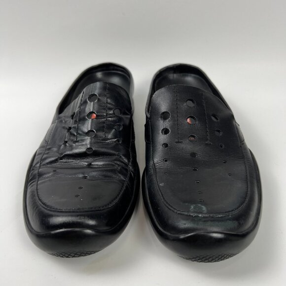 Prada Mule Ladies Black Leather Loafer Women's Size 37 7 US - Picture 2 of 9